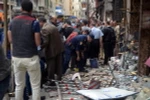 Hiện trường vụ đánh bom tại nhà thờ ở Alexandria. (Nguồn: THX/TTXVN)