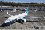 Máy bay 737 MAX 7 trưng bày tại nhà máy của Boeing ở Mỹ. (Ảnh: AFP/TTXVN)