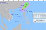 Hướng đi của cơn bão. (Ảnh: Trung tâm Dự báo Khí tượng Thủy văn Quốc gia)