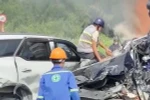 Hiện trường vụ tai nạn. (Ảnh cắt từ clip)