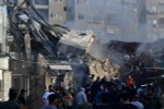 Hiện trường đổ nát sau vụ tấn công tòa nhà lãnh sự quán Iran ở Damascus, Syria ngày 1/4. (Ảnh: THX/TTXVN)