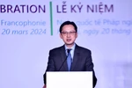 Thứ trưởng Bộ Ngoại giao Đỗ Hùng Việt phát biểu chào mừng “Lễ kỷ niệm Ngày Quốc tế Pháp ngữ 20/3”. (Ảnh: Thu Phương/TTXVN)