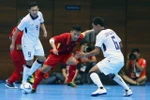 Đội tuyển futsal Việt Nam trong trận gặp Thái Lan. (Ảnh: Quốc Khánh/TTXVN)