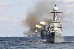 Tàu hải quân Hàn Quốc tập trận. (Nguồn: EPA/TTXVN)