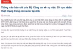 Thông cáo báo chí của Bộ Công an (Ảnh chụp màn hình)