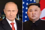 Tổng thống Nga Vladimir Putin (trái) và Nhà lãnh đạo Triều Tiên Kim Jong-un. (Nguồn: AFP/TTXVN)