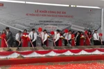 Nghi lễ động thổ khởi công dự án. (Ảnh: Mạnh Khánh/TTXVN)