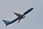 Máy bay Boeing 737 MAX 9 trưng bày tại Triển lãm hàng không quốc tế Paris, Pháp. (Nguồn: AFP/TTXVN)