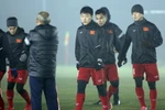 Các tuyển thủ U23 Việt Nam trong buổi tập. (Ảnh: Hoàng Linh/TTXVN)