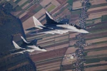 Máy bay chiến đấu MiG 29 tham gia cuộc tập trận phòng thủ trên không của NATO gần căn cứ không quân ở Lask, Ba Lan ngày 12/10/2022. (Ảnh: AFP/TTXVN)