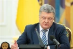 Tổng thống Ukraine Petro Poroshenko chủ trì phiên họp của Hội đồng An ninh và Quốc phòng Ukraine tai Kiev ngày 26/11/2018. (Ảnh: AFP/TTXVN)