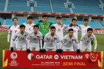 Đội U23 Việt Nam trước trận bán kết gặp U23 Qatar. (Nguồn: THX/TTXVN)