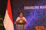 Bộ trưởng Ngoại giao Indonesia Retno Marsudi phát biểu tại buổi lễ. (Ảnh: Đỗ Quyên/TTXVN) 