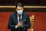 Thủ tướng Italy Giuseppe Conte phát biểu tại phiên bỏ phiếu tín nhiệm của Thượng viện ở Rome, ngày 19/1/2021. (Ảnh: AFP/TTXVN)