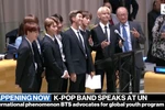 BTS phát biểu tại sự kiện trên. (Nguồn: soompi.com)
