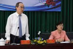 Ông Nguyễn Thiện Nhân, Ủy viên Bộ Chính trị, Bí thư Thành ủy Thành phố Hồ Chí Minh phát biểu tại hội nghị. (Ảnh: Xuân Dự/TTXVN)