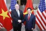 Phó Thủ tướng, Bộ trưởng Ngoại giao Phạm Bình Minh và Bộ trưởng Ngoại giao Mỹ Mike Pompeo hội đàm. (Ảnh: Lâm Khánh/TTXVN)