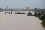 Lũ trên sông Hiếu tại Quảng Trị đang lên. (Ảnh: Nguyên Lý/TTXVN)