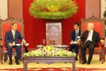 Tổng Bí thư, Chủ tịch nước Nguyễn Phú Trọng tiếp Thủ tướng Nhật Bản Suga Yoshihide. (Ảnh: Trí Dũng/TTXVN)