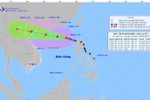 Bản đồ đường đi của Bão số 3. (Ảnh: TTXVN phát)