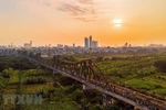 Cầu Long Biên là biểu tượng lịch sử của Thủ đô Hà Nội. (Ảnh: Phạm Tuấn Anh/TTXVN) 