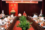 Quang cảnh buổi làm việc. (Ảnh: Đinh Văn Nhiều/TTXVN)