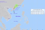 Vị trí và đường đi của cơn bão số 1. (Nguồn: Trung tâm Dự báo Khí tượng và Thủy văn Quốc gia)