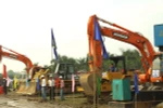 Ngày khởi công tuyến đường sắt Nhổn-Ga Hà Nội. (Ảnh: Anh Tôn/TTXVN)