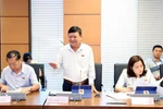 Đại biểu Quốc hội tỉnh Thừa Thiên Huế Đặng Ngọc Nghĩa phát biểu ở tổ. (Ảnh: Trọng Đức/TTXVN)