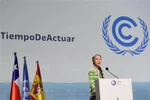 Nhà hoạt động trẻ người Thụy Điển Greta Thunberg phát biểu tại hội nghị COP 25 ở Madrid, Tây Ban Nha, ngày 11/12/2019. (Ảnh: AFP/TTXVN)