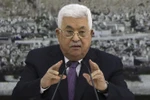 Tổng thống Palestine Mahmoud Abbas phát biểu tại một cuộc họp ở thành phố Ramallah, Bờ Tây. (Ảnh: AFP/TTXVN)