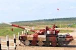 Đội tuyển Việt Nam thi đấu nội dung Tank Biathlon tại hội thao Army Games 2019. (Ảnh: Dương Trí/TTXVN)