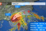 Hướng đi của bão Sally. (Nguồn: wftv.com)