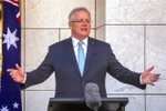 Thủ tướng Australia Scott Morrison phát biểu tại Canberra. (Ảnh: AFP/TTXVN)