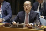 Đại sứ Trung Quốc tại LHQ Lưu Kết Nhất trong phiên họp của Hội đồng Bảo an LHQ ở New York (Mỹ) ngày 29/8. (Nguồn: AFP/TTXVN)