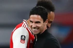 Arteta hân hoan sau khi Arsenal đánh bại Man City. (Nguồn: EPA)