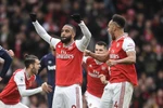 Lacazette (số 9) giúp Arsenal chiến thắng. (Nguồn: Daily Mail)