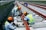 Trên công trường thi công tuyến metro số 1 Bến Thành-Suối Tiên. (Nguồn: TTXVN)