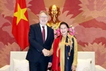 Chủ tịch Quốc hội Nguyễn Thị Kim Ngân tiếp đoàn Ủy ban Thương mại Quốc tế của EP do ông Bernd Lange, Chủ tịch Ủy ban làm trưởng đoàn đang thăm và làm việc tại Việt Nam. (Ảnh: Trọng Đức/TTXVN)