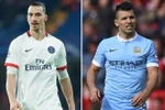 Zlatan Ibrahimovic và Aguero là hai ngôi sao lớn nhất trong trận đấu đêm nay. (Ảnh: REX)