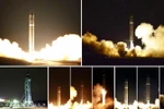 Tên lửa đạn đạo liên lục địa Hwasong-15 rời bệ phóng. (Nguồn: YONHAP/TTXVN)