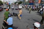 Hiện trường vụ tai nạn. (Ảnh: Huỳnh Thế Anh/TTXVN)