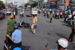 Hiện trường vụ tai nạn. (Ảnh: Huỳnh Thế Anh/TTXVN)