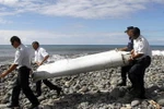 Mảnh vỡ nghi của máy bay MH370 được tìm thấy trên đảo Reunion, Pháp ngày 29/7/2015. (Nguồn: AP/TTXVN)