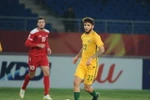 De Silva (áo vàng) trong trận U23 Australia thắng đậm U23 Syria. (Nguồn: AFC)
