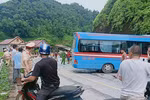 Hiện trường vụ tai nạn. (Ảnh: Nam Sương/TTXVN)