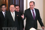 Ngoại trưởng Nga Sergey Lavrov (phải) và người đồng cấp Triều Tiên Ri Yong Ho (trái) tại cuộc gặp ở Moskva, Nga ngày 10/4. (Nguồn: AFP/TTXVN)