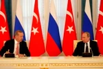 Tổng thống Nga Vladimir Putin (phải) và Tổng thống Thổ Nhĩ Kỳ Recep Tayip Erdogan. (Nguồn: EPA/TTXVN)