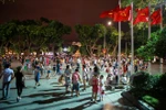 Không gian đi bộ khu vực Hồ Hoàn Kiếm. (Ảnh: Minh Sơn/Vietnam+)