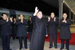 Hình ảnh nhà lãnh đạo Triều Tiên Kim Jong-un lên đường sang Nga. (Nguồn: AP)